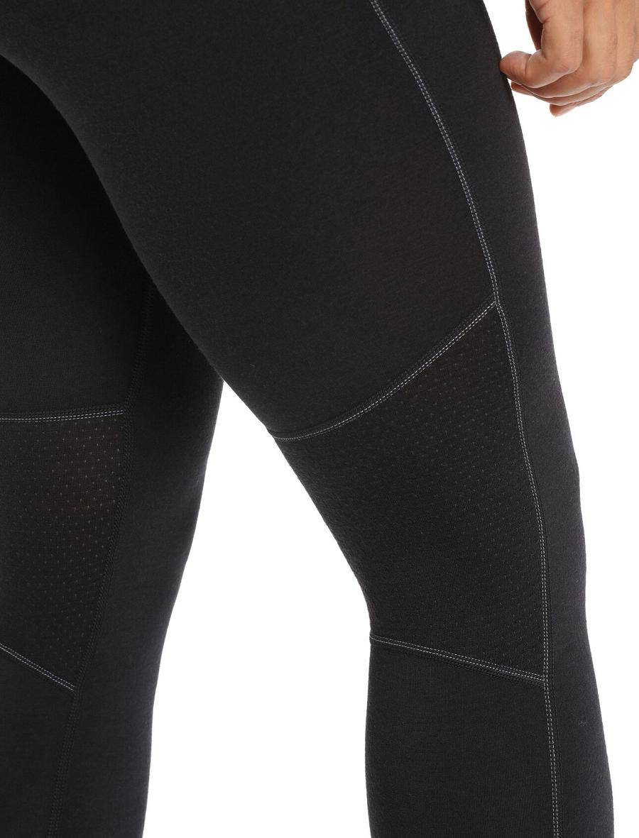 Black Women's Icebreaker BodyfitZone™ Merino 200 Zone Thermal Leggings | USA 1540PJJQ